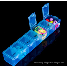 OEM Transparent Plastic Weekly Compartment Storage Box for Promotion